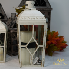 Lanterna Metallo Bombata Crema Lanterna Metallo Bombata Crema